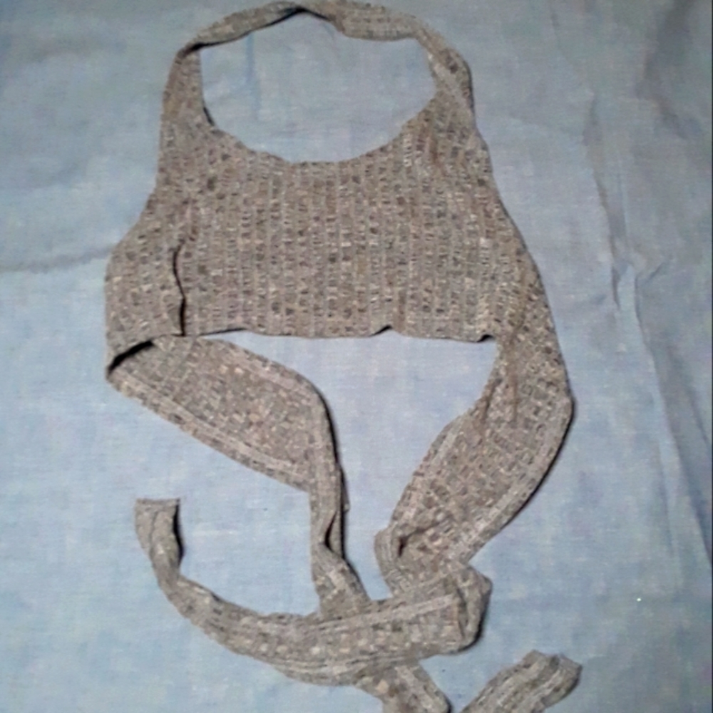 Long tie Gray Crop
